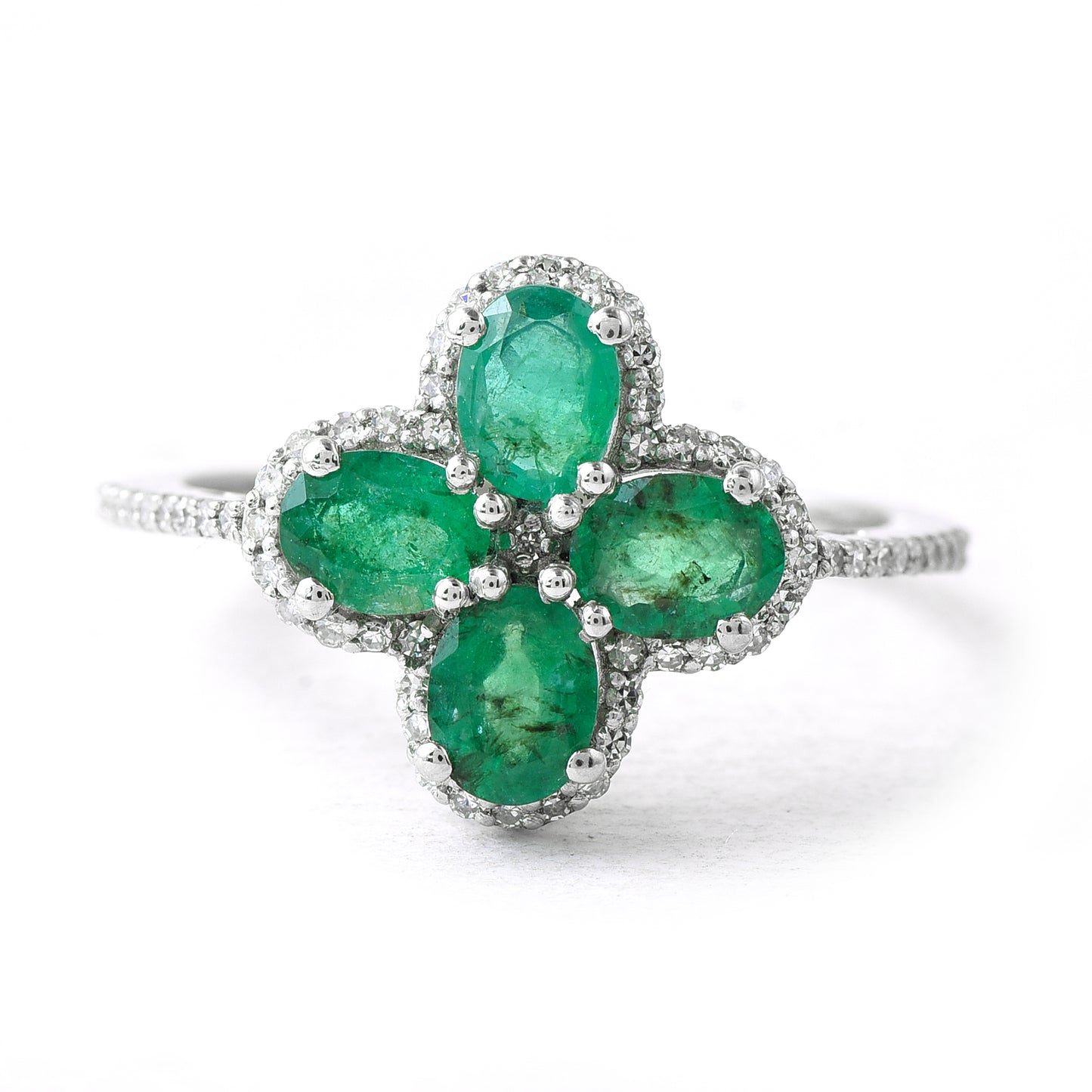 1.29 Ct Oval Emerald 950 Platinum Ring