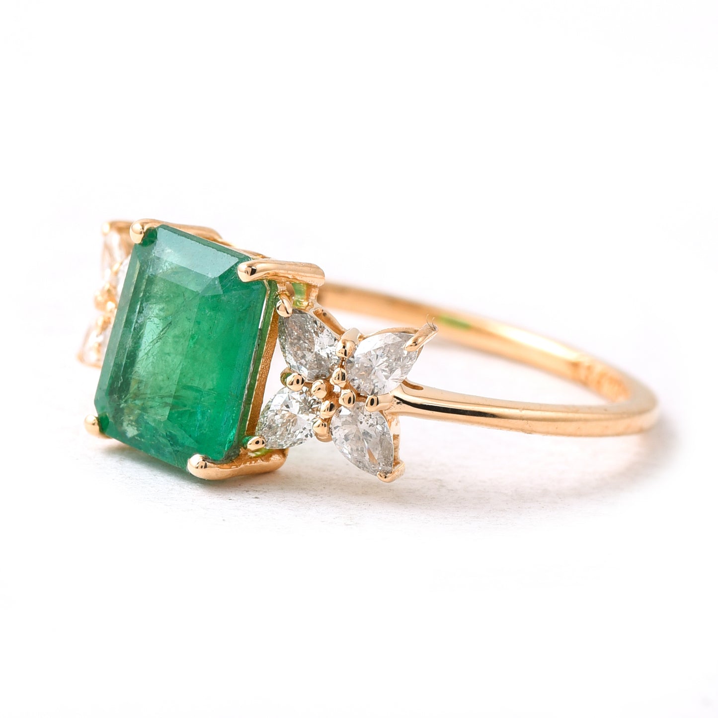 2.26 Ct Octagon Emerald 14K Gold Ring