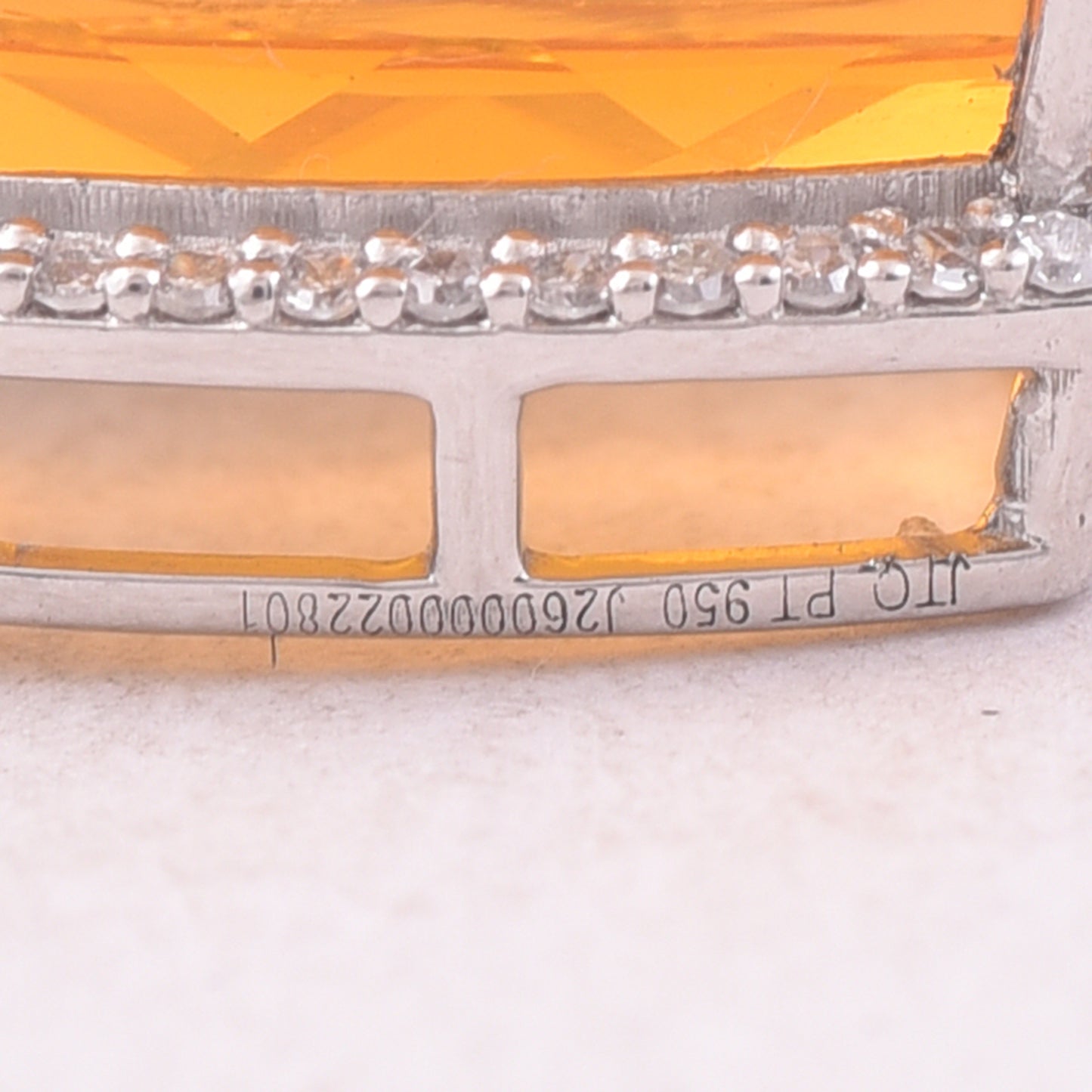 2.86 Ct Cushion Mixed Cut Natural Fire Opal 950 Platinum Pendant