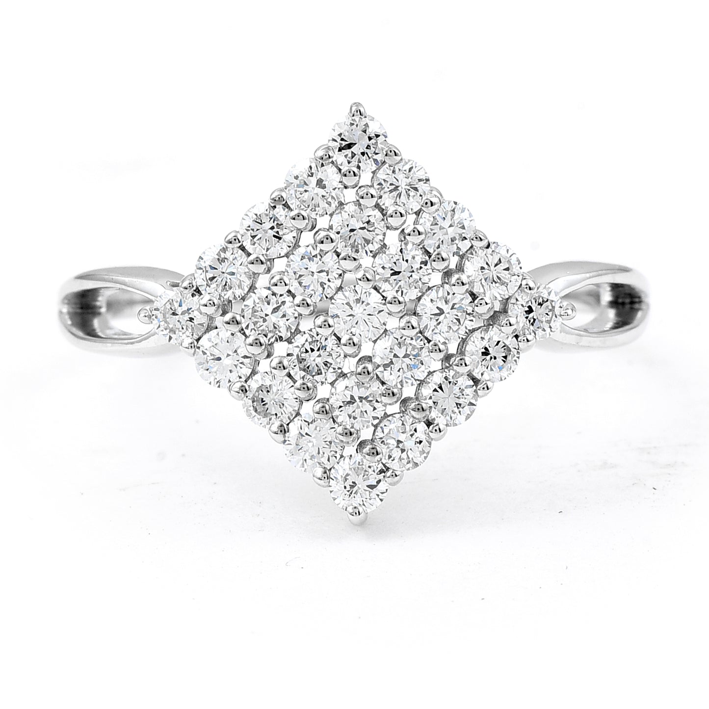 0.85 Ct Round Lab Grown Diamond 925 Silver Ring