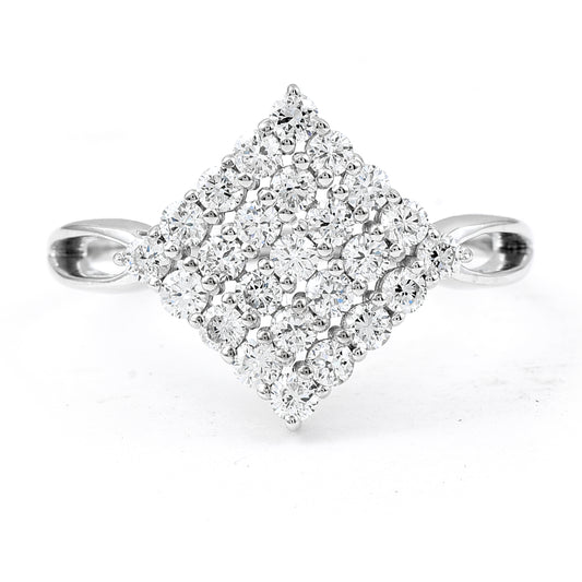 0.85 Ct Round Lab Grown Diamond 925 Silver Ring