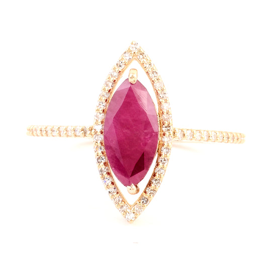 1.87 Ct Natural Codundum Ruby 14K Gold Ring