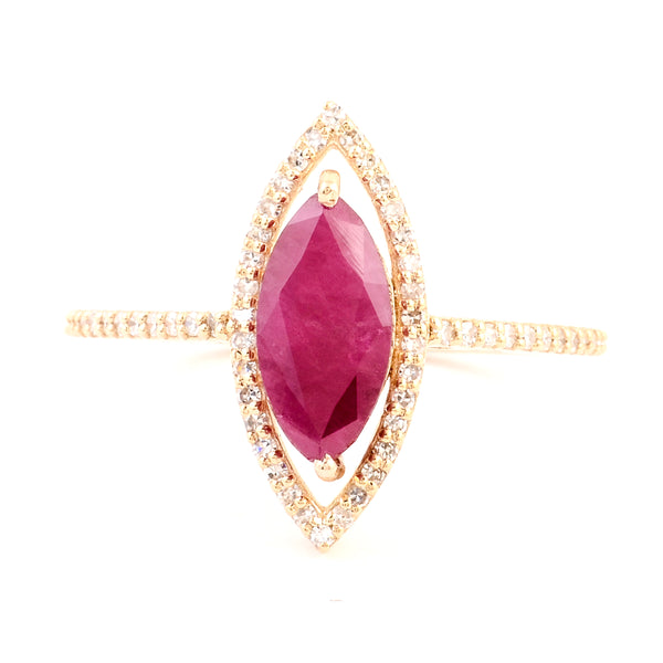 1.87 Ct Natural Codundum Ruby 14K Gold Ring