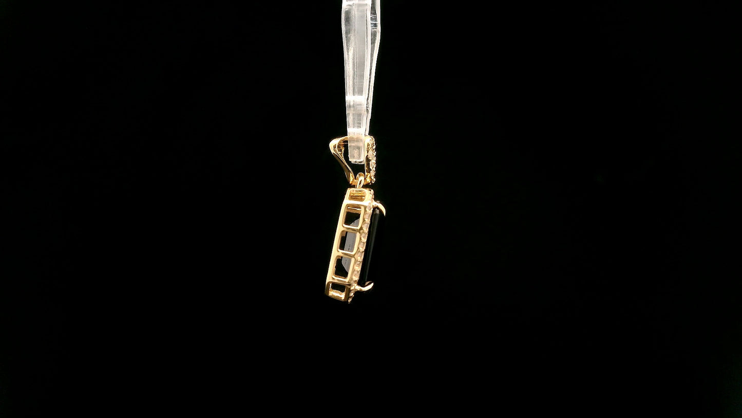 3.75 Ct Octagon Natural Sapphire 14K Gold Pendant