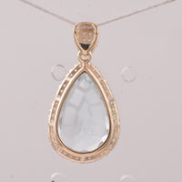 4.01 Ct Pear Aquamarine 9K Gold Pendant