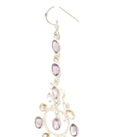 17.60 Ct Citrine, Amethyst 925 Sterling Silver Earrings
