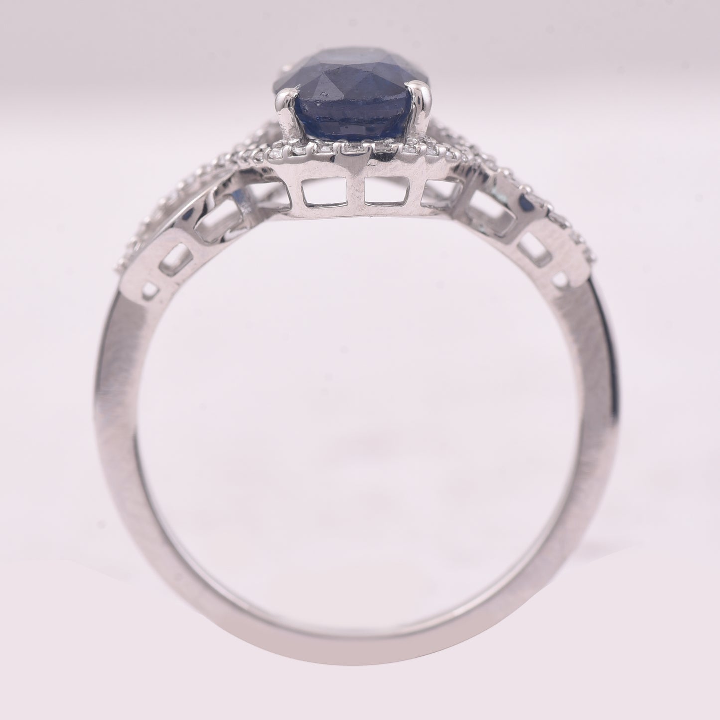 2.15 Ct Oval Mixed Cut Natural Sapphire 950 Platinum Ring