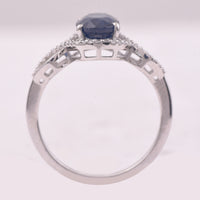 2.15 Ct Oval Mixed Cut Natural Sapphire 950 Platinum Ring