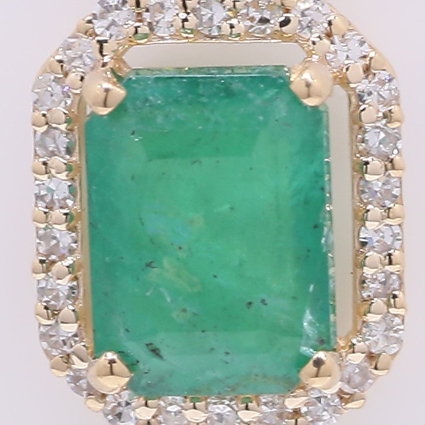 1.27 Ct Octagon Step Cut Natural Emerald 14K Gold Pendant
