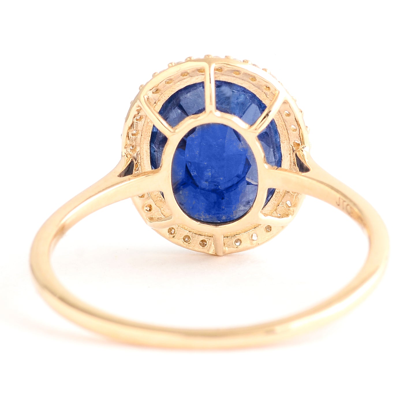 4.11 Ct Oval Lab Grown Sapphire 14K Gold Ring