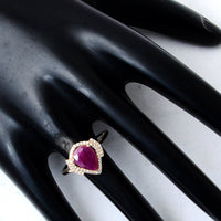 1.16 Ct Pear Mixed Cut Natural Corundum Ruby 14K Gold Ring
