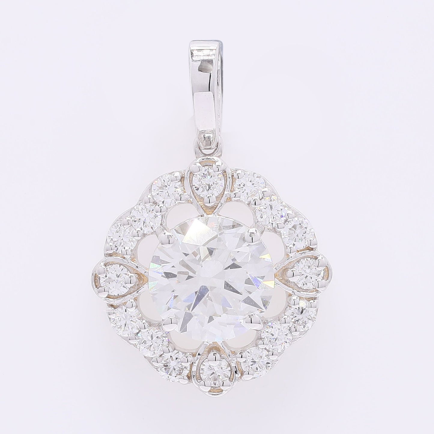1.99 Carats Lab Grown Diamond 14K Gold Pendant