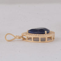 3.35 Ct Pear Sapphire 9K Gold Pendant