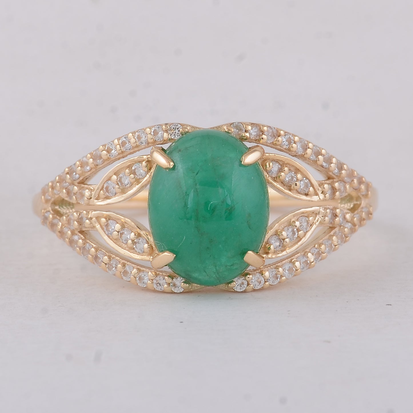 2.36 Ct Oval Emerald 9K Gold Ring