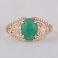 2.36 Ct Oval Emerald 9K Gold Ring