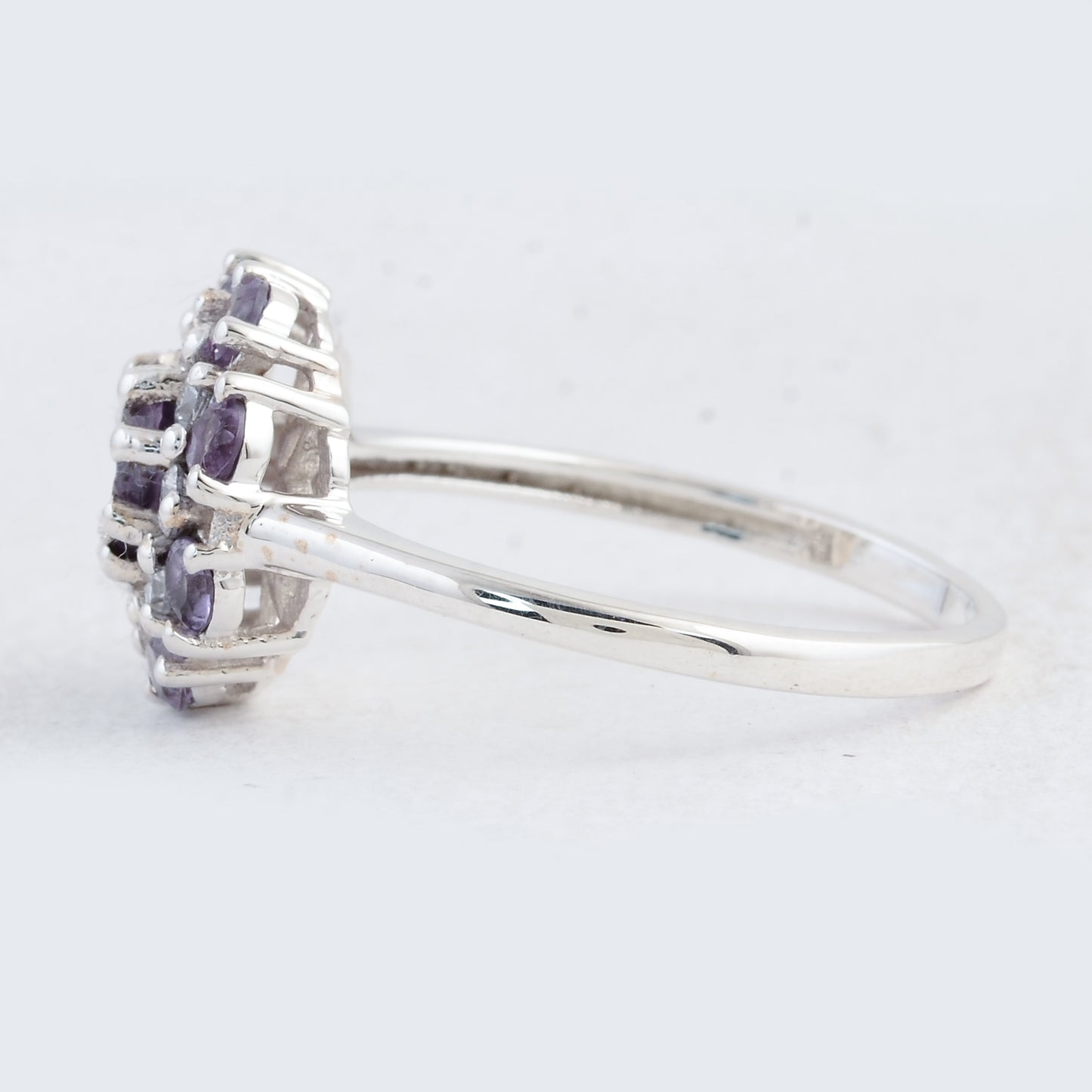 1.56 Ct Round Amethyst 925 Sterling Silver Ring