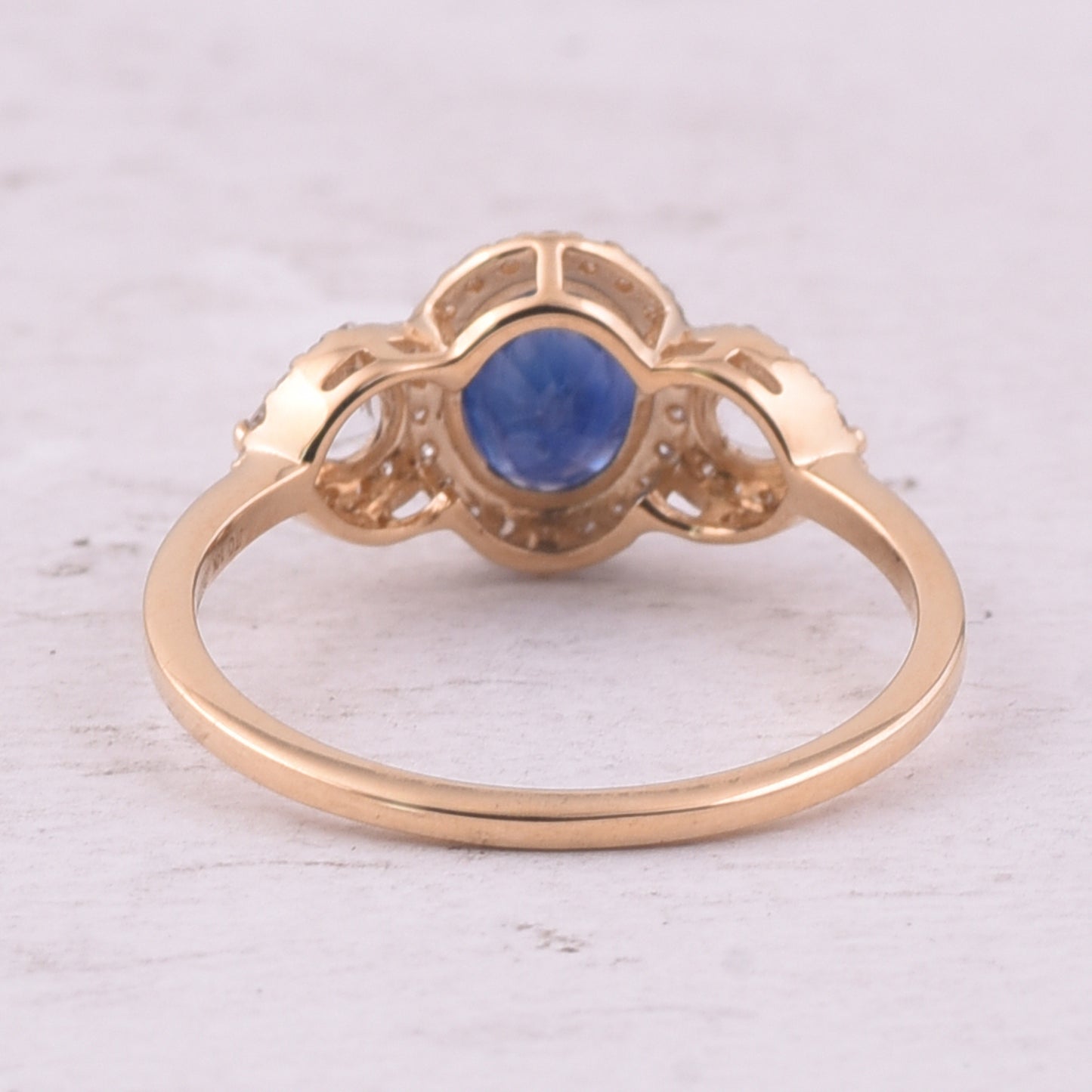 1.93 Ct Oval Mixed Cut Natural Sapphire 14K Gold Ring