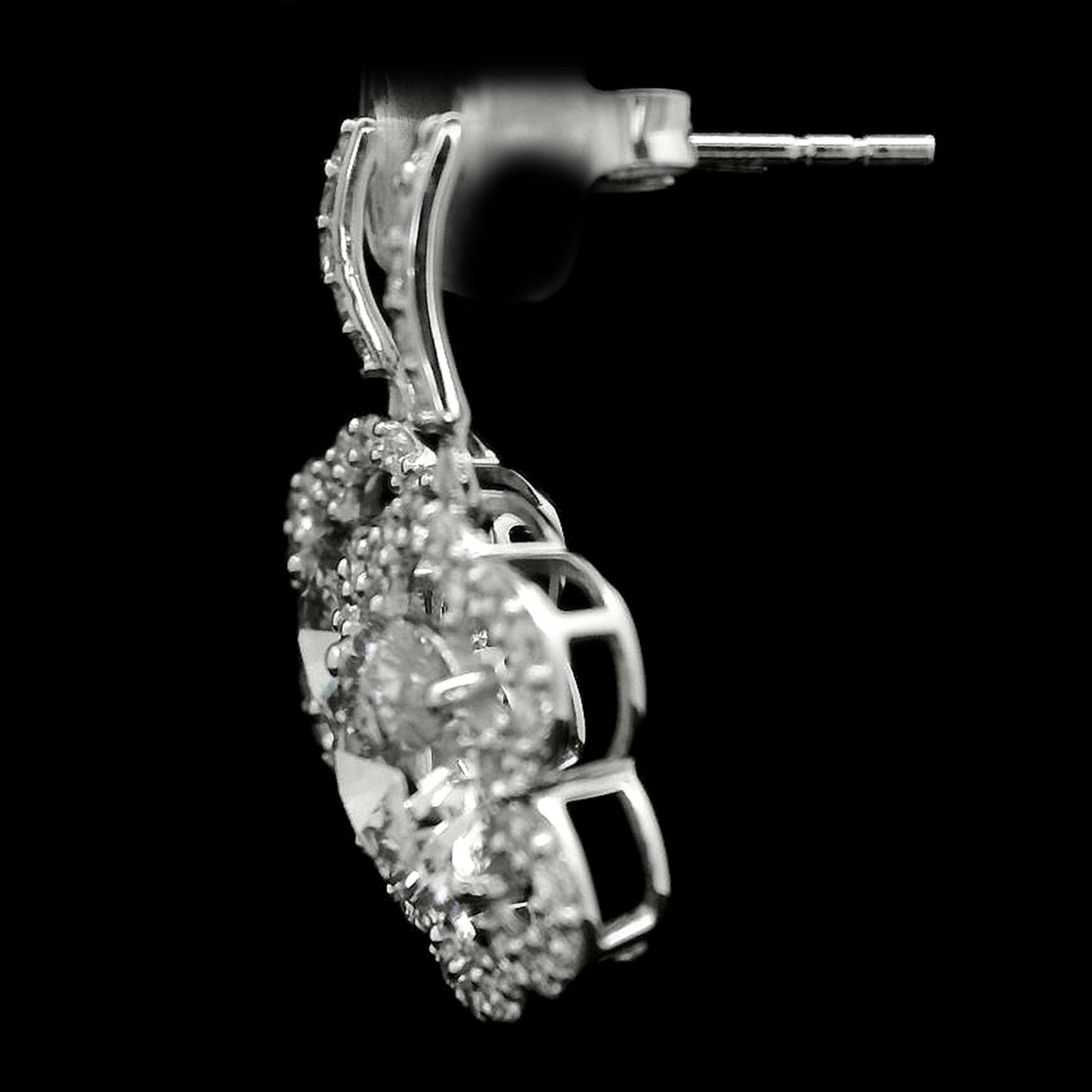 3.70 Carats Lab Grown Diamond 14K Gold Earrings