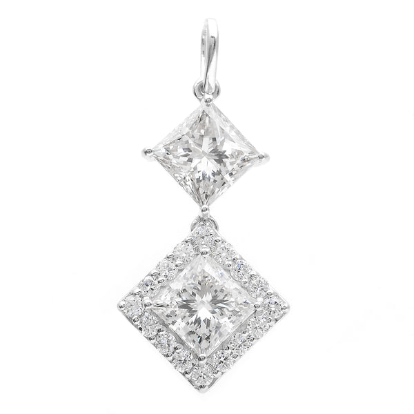 3.42 Carats Lab Grown Diamond 14K Gold Pendant