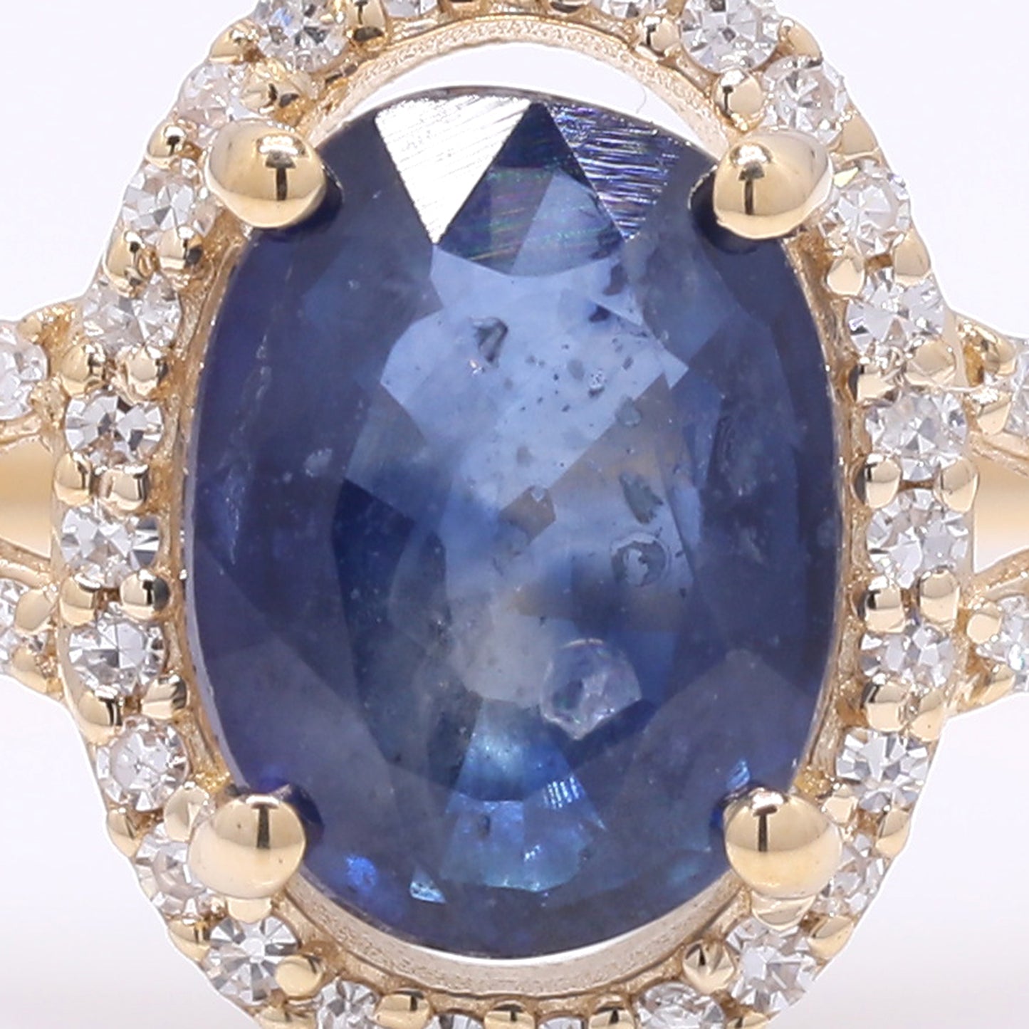 1.94 Ct Oval Mixed Cut Natural Sapphire 14K Gold Ring