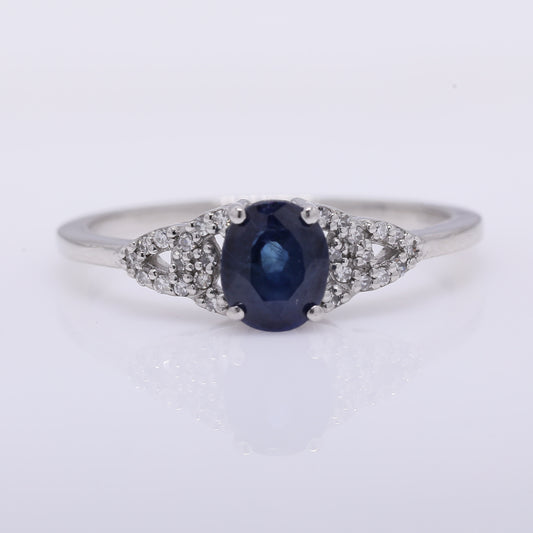 1.11 Ct Oval Mixed Cut Natural Sapphire 950 Platinum Ring