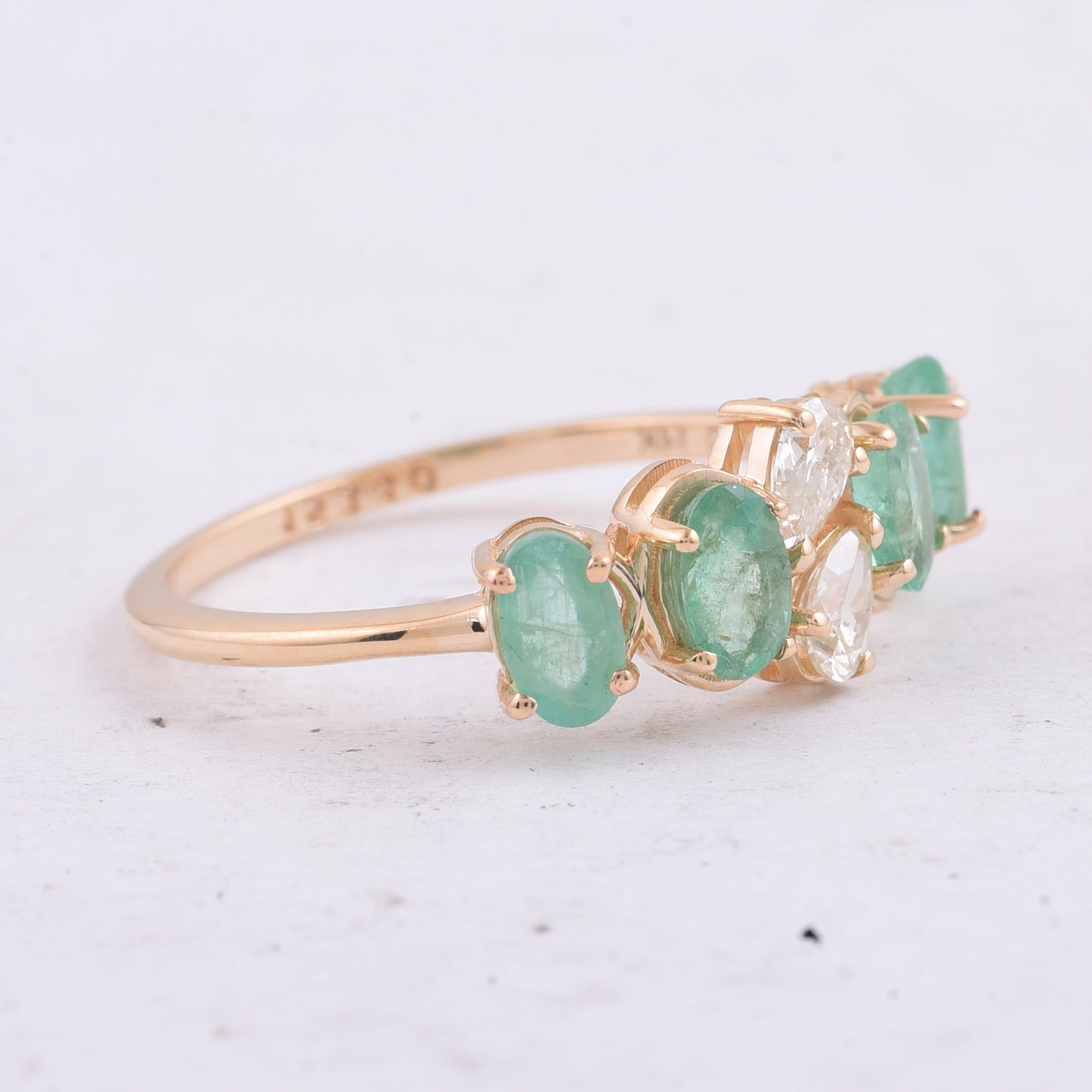 1.41 Ct Oval Natural Emerald 14K Gold Ring