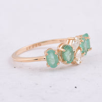 1.41 Ct Oval Natural Emerald 14K Gold Ring