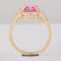 3.22 Ct Octagon Pink Topaz 9K Gold Ring