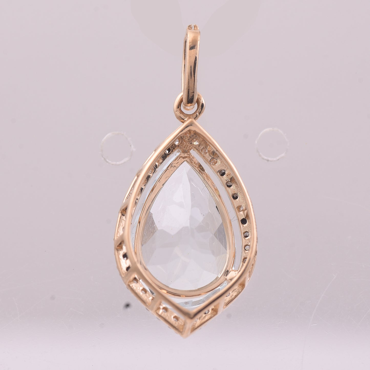 3.05 Ct Pear Mixed Cut Natural Aquamarine 14K Gold Pendant