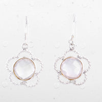 7.75 Ct Rose Quartz 925 Sterling Silver Earrings