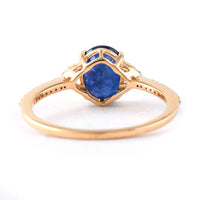 2.09 Ct Oval Mixed Cut Natural Sapphire 14K Gold Ring