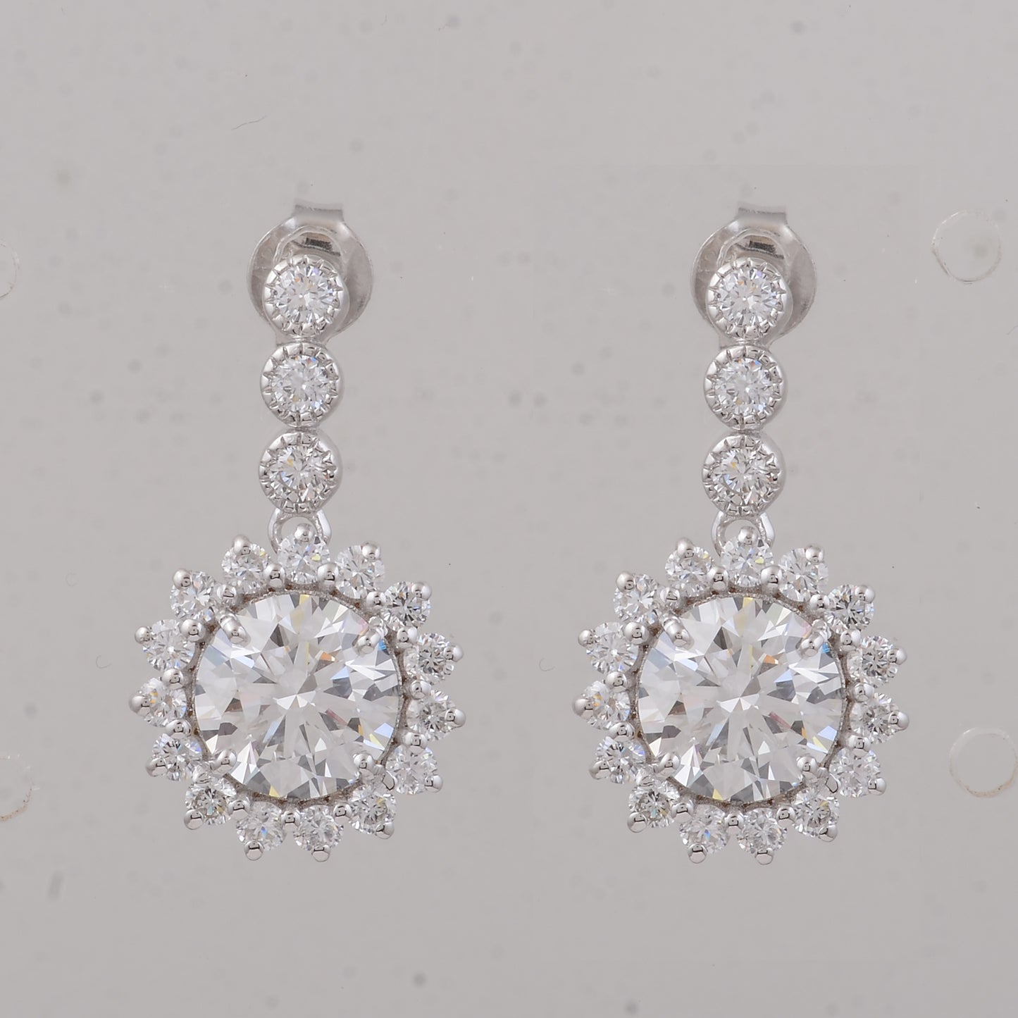 3.83 Carats Lab Grown Diamond 14K Gold Earrings