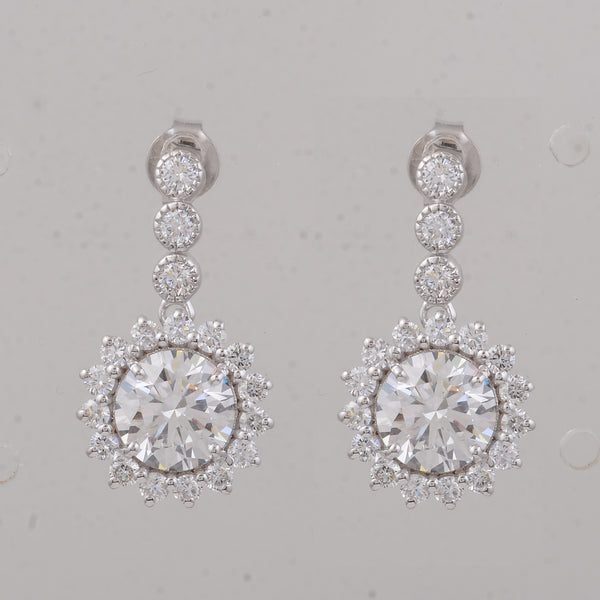 3.83 Carats Lab Grown Diamond 14K Gold Earrings