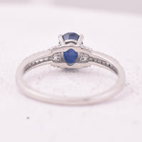 1.24 Ct Oval Mixed Cut Natural Sapphire 950 Platinum Ring