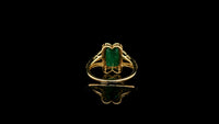 3.06 Ct Octagon Natural Emerald 14K Gold Ring