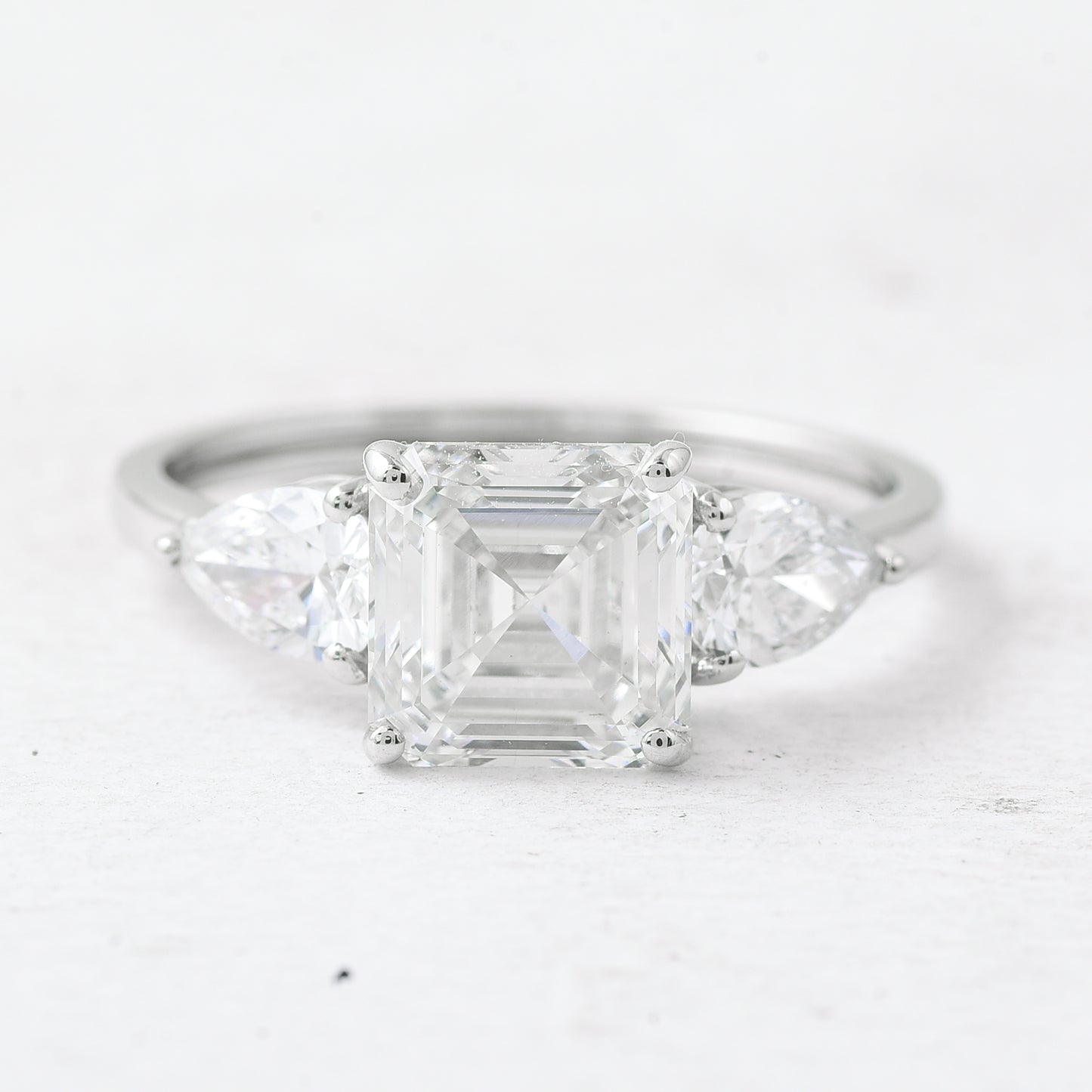 3.07 Ct Asscher Lab Grown Diamond 950 Platinum Ring