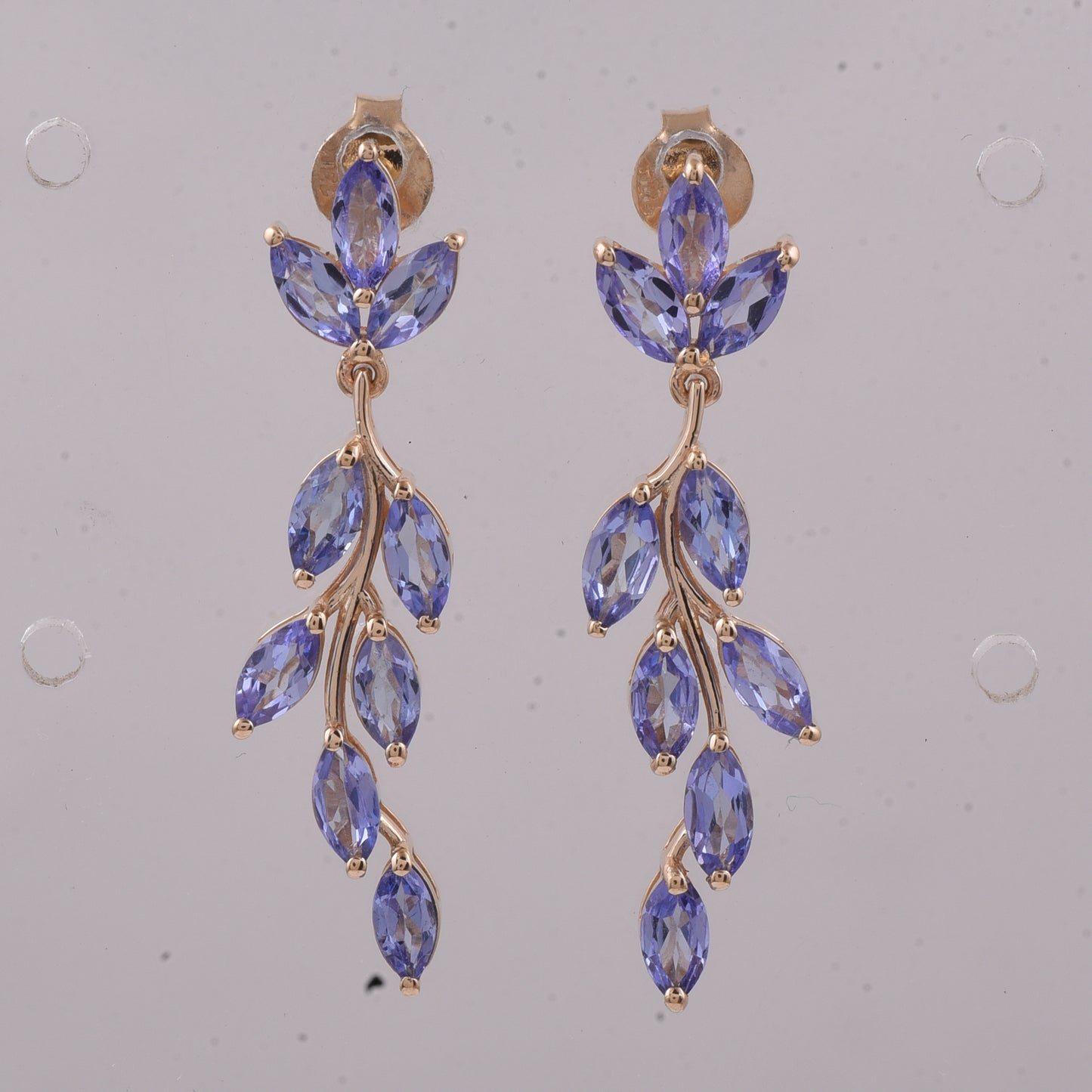 2.15 Ct Marquise Natural Tanzanite 14K Gold Earrings