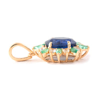 2.08 Ct Oval Mixed Cut Natural Sapphire 14K Gold Pendant
