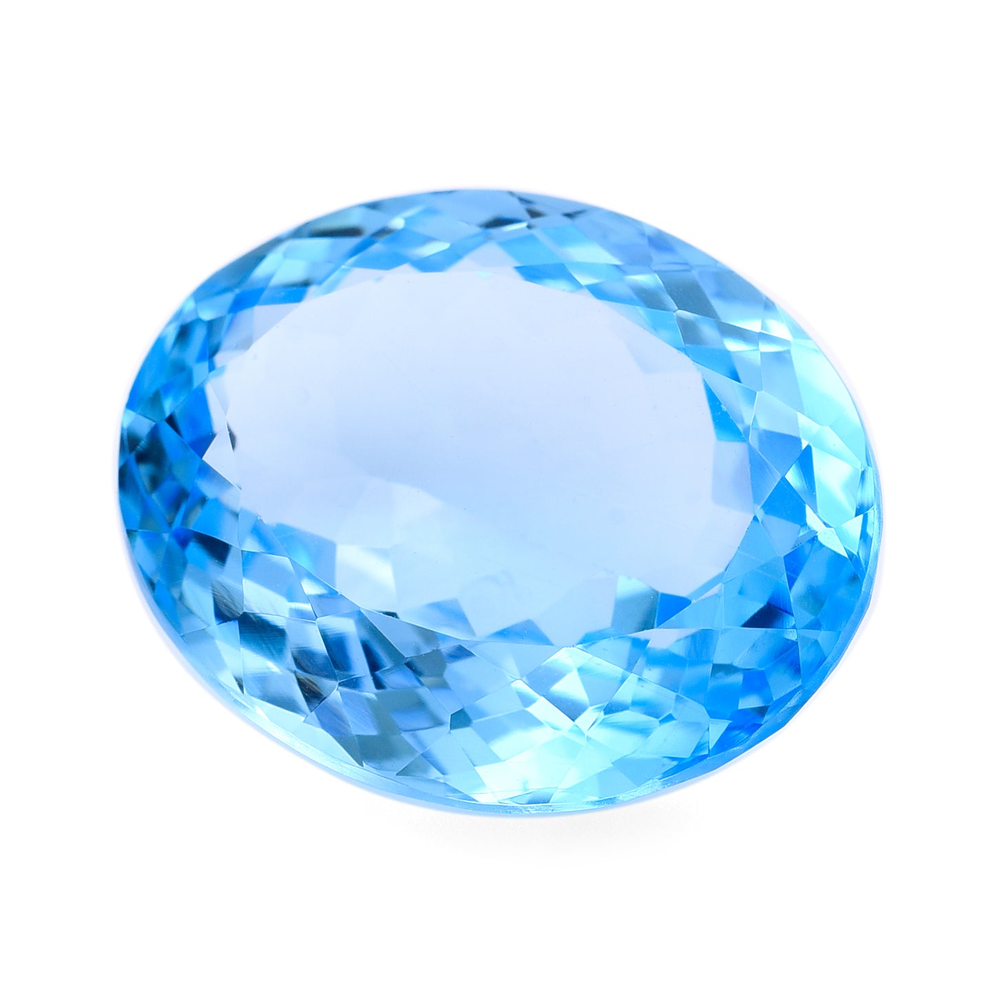 37.48 Natural Blue Topaz Oval Mixed Cut Gemstone