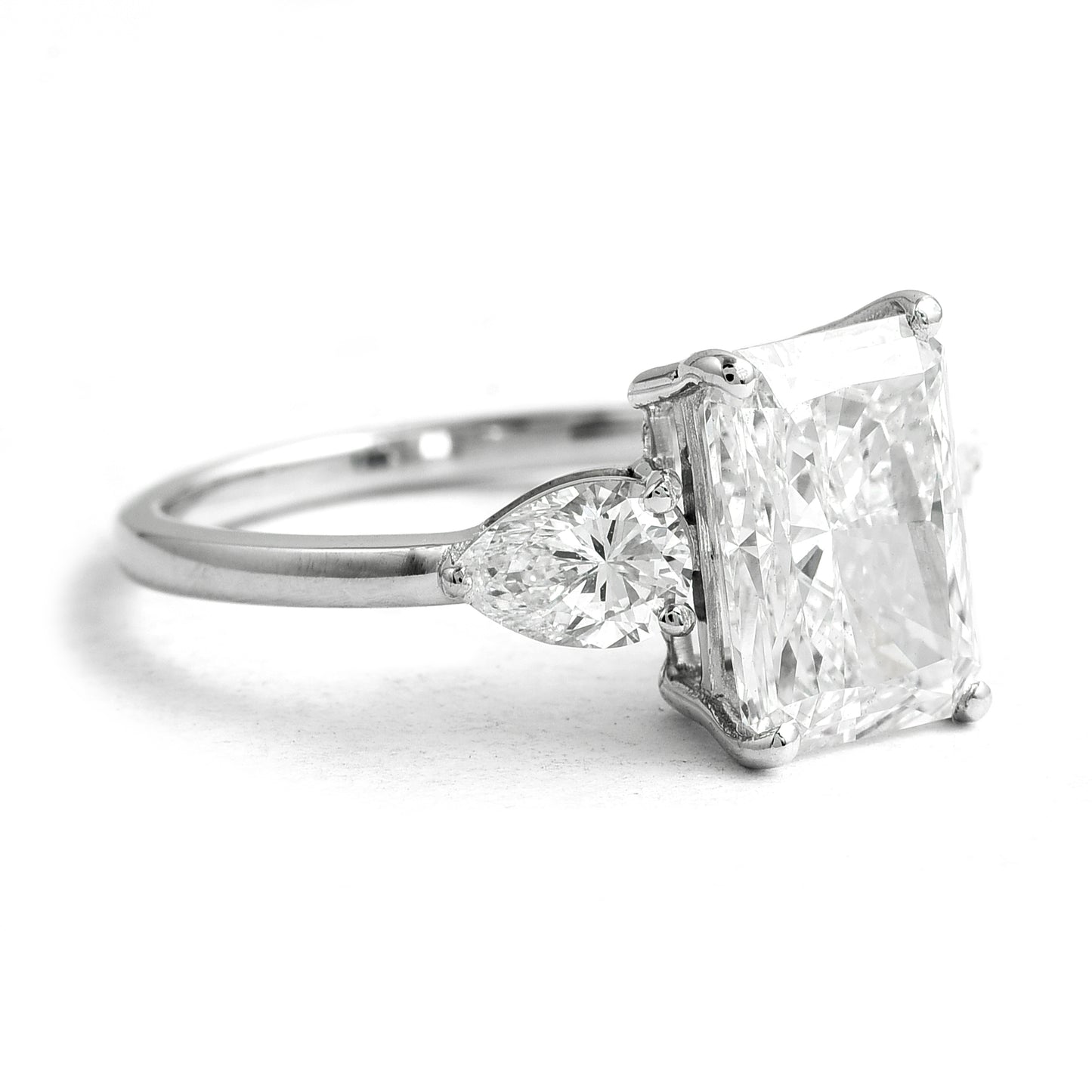 3.66 Ct Cut Cornered Rectangular Modified Brilliant Lab Grown Diamond 950 Platinum Ring