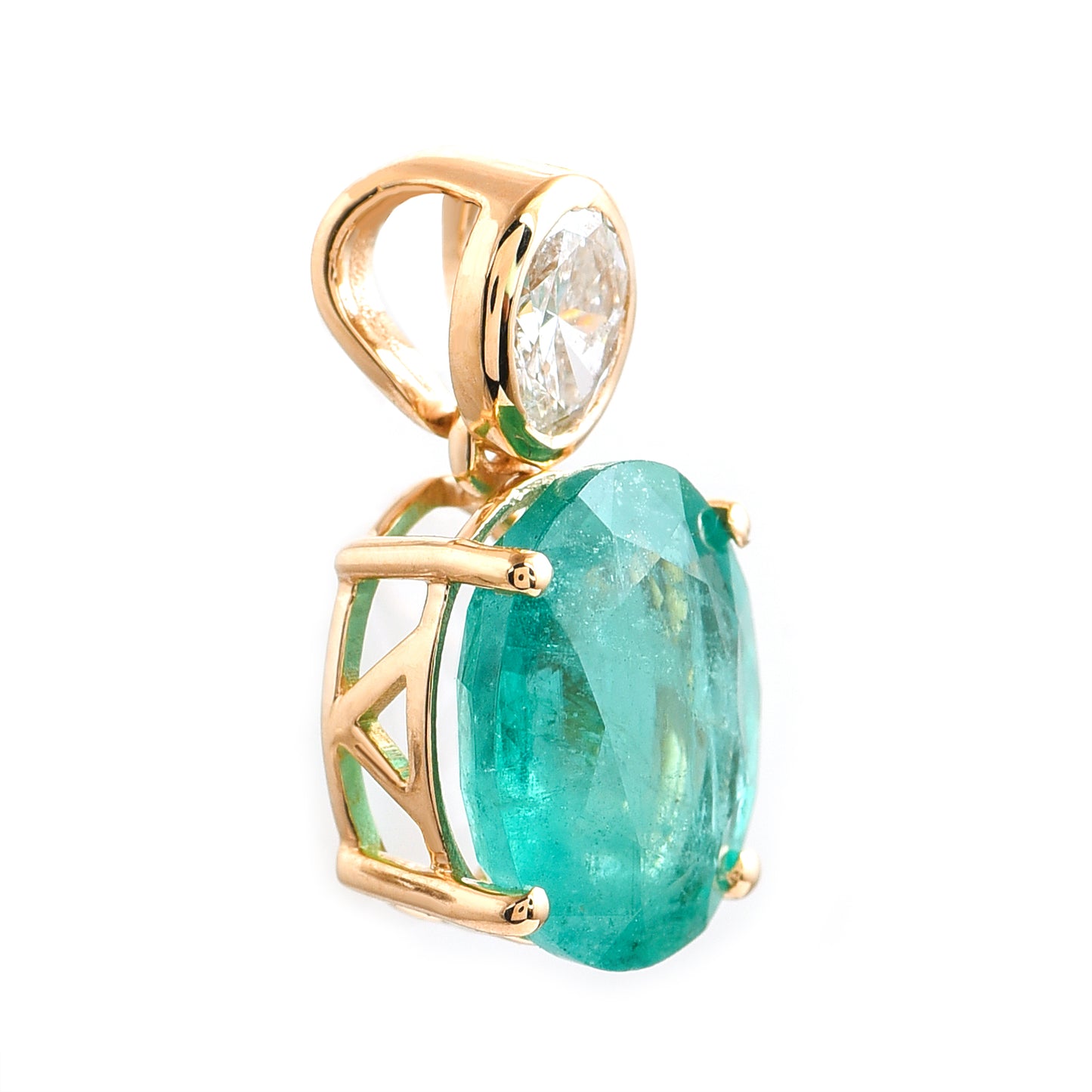 2.68 Ct Oval Emerald 14K Gold Pendant
