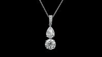 3.00 Carats Lab Grown Diamond 14K Gold Pendant