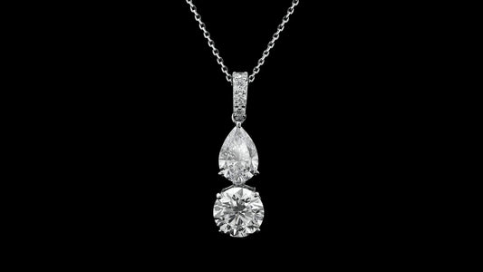 3.00 Carats Lab Grown Diamond 14K Gold Pendant