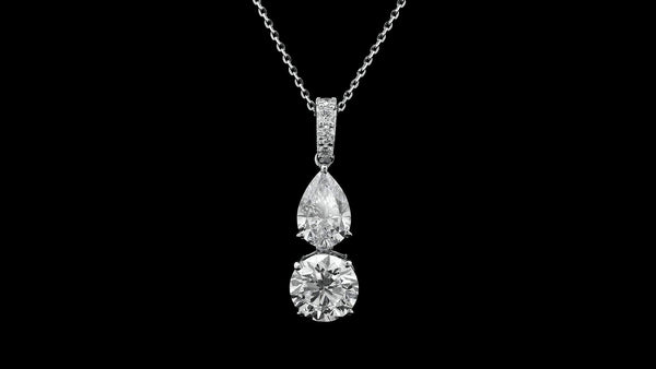 3.00 Carats Lab Grown Diamond 14K Gold Pendant