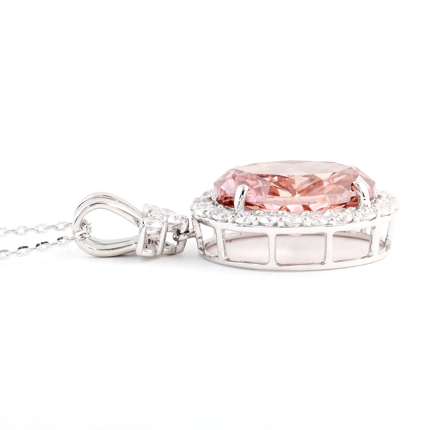 5.69 Carats Pink Lab Grown Diamond 14K Gold Pendant