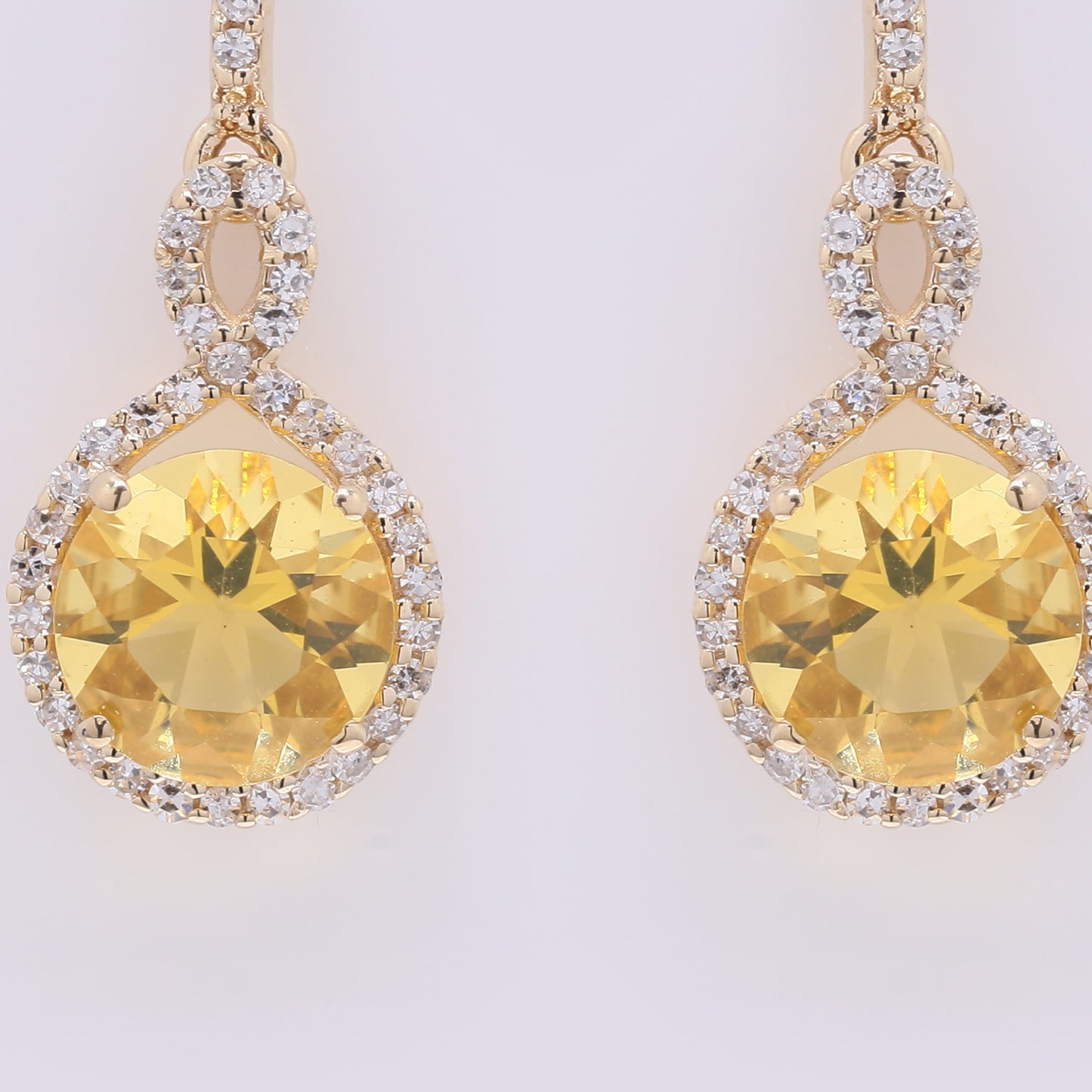 1.82 Ct Round Mixed Cut Natural Fire Opal 14K Gold Earrings