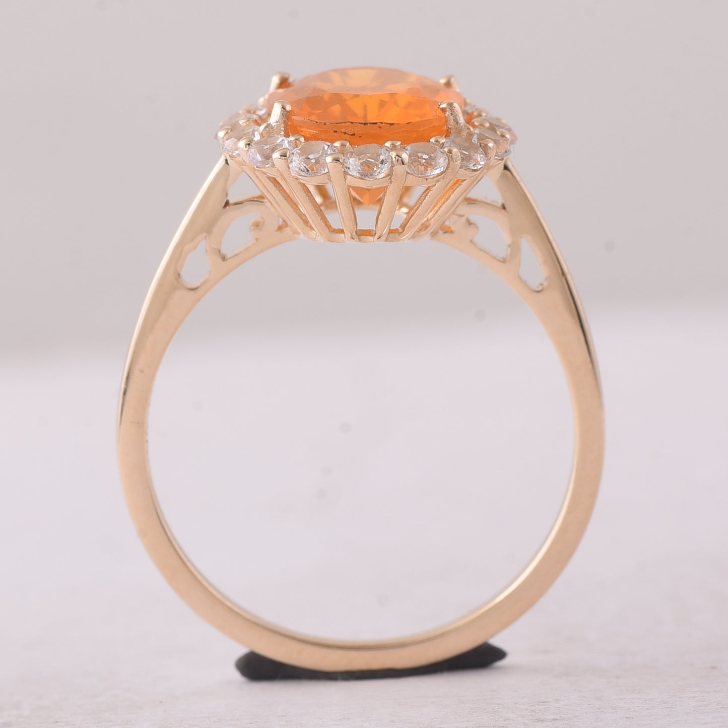 2.39 Ct Oval Fire Opal 9K Gold Ring