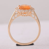 2.39 Ct Oval Fire Opal 9K Gold Ring