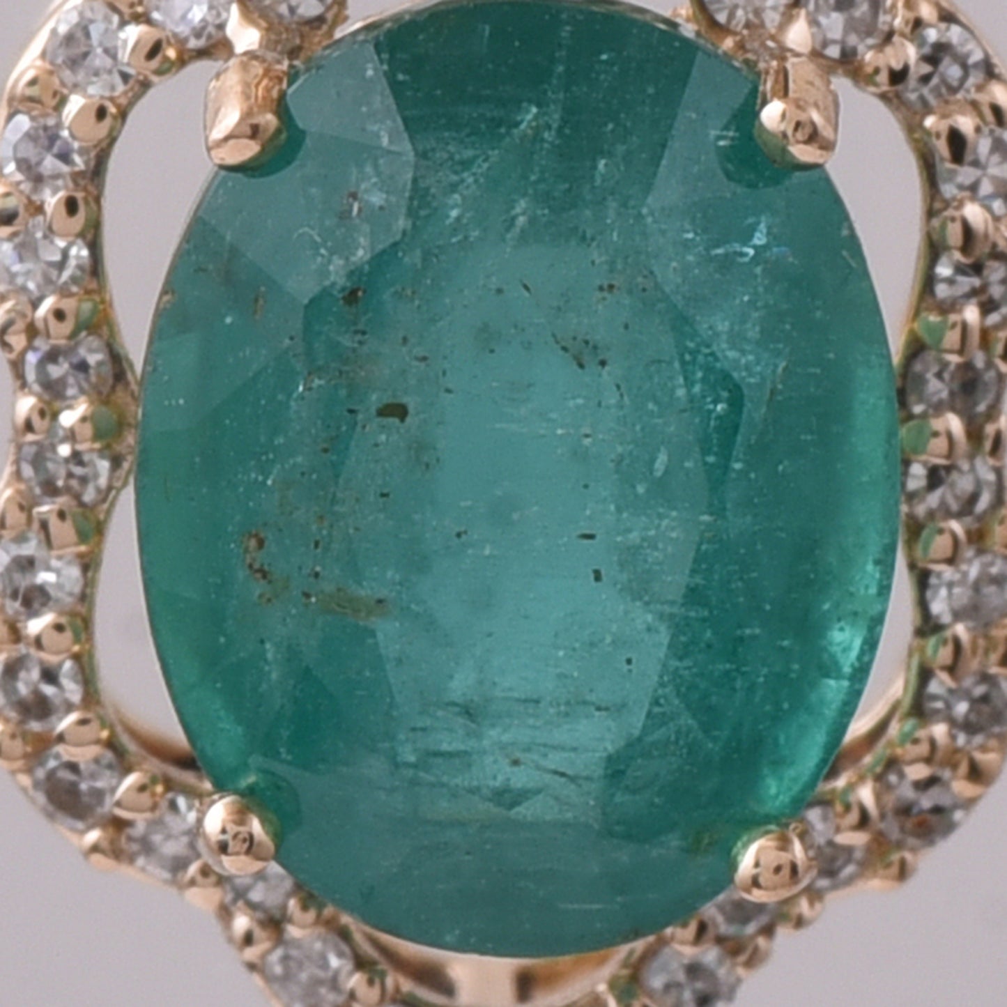 2.37 Ct Oval Emerald 14K Gold Pendant