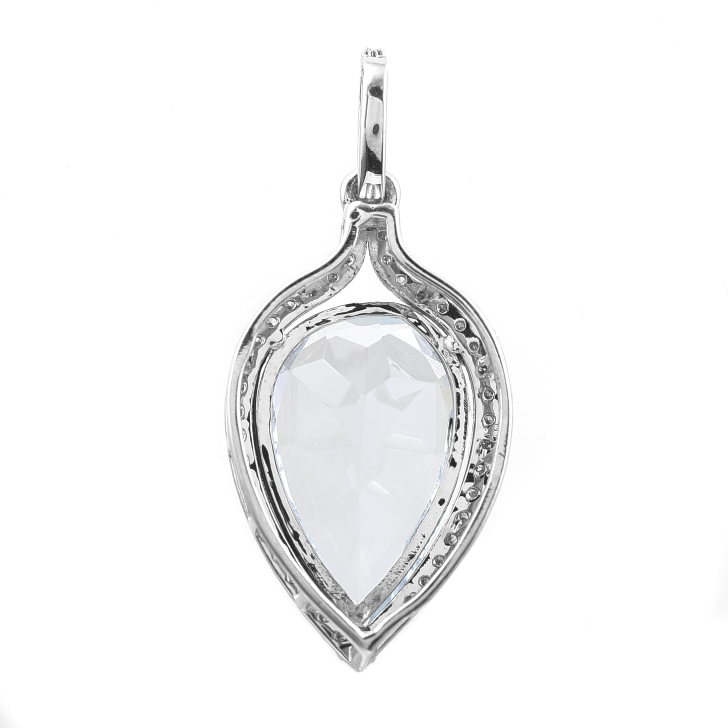 3.88 Ct Pear Mixed Cut Natural Aquamarine 950 Platinum Pendant